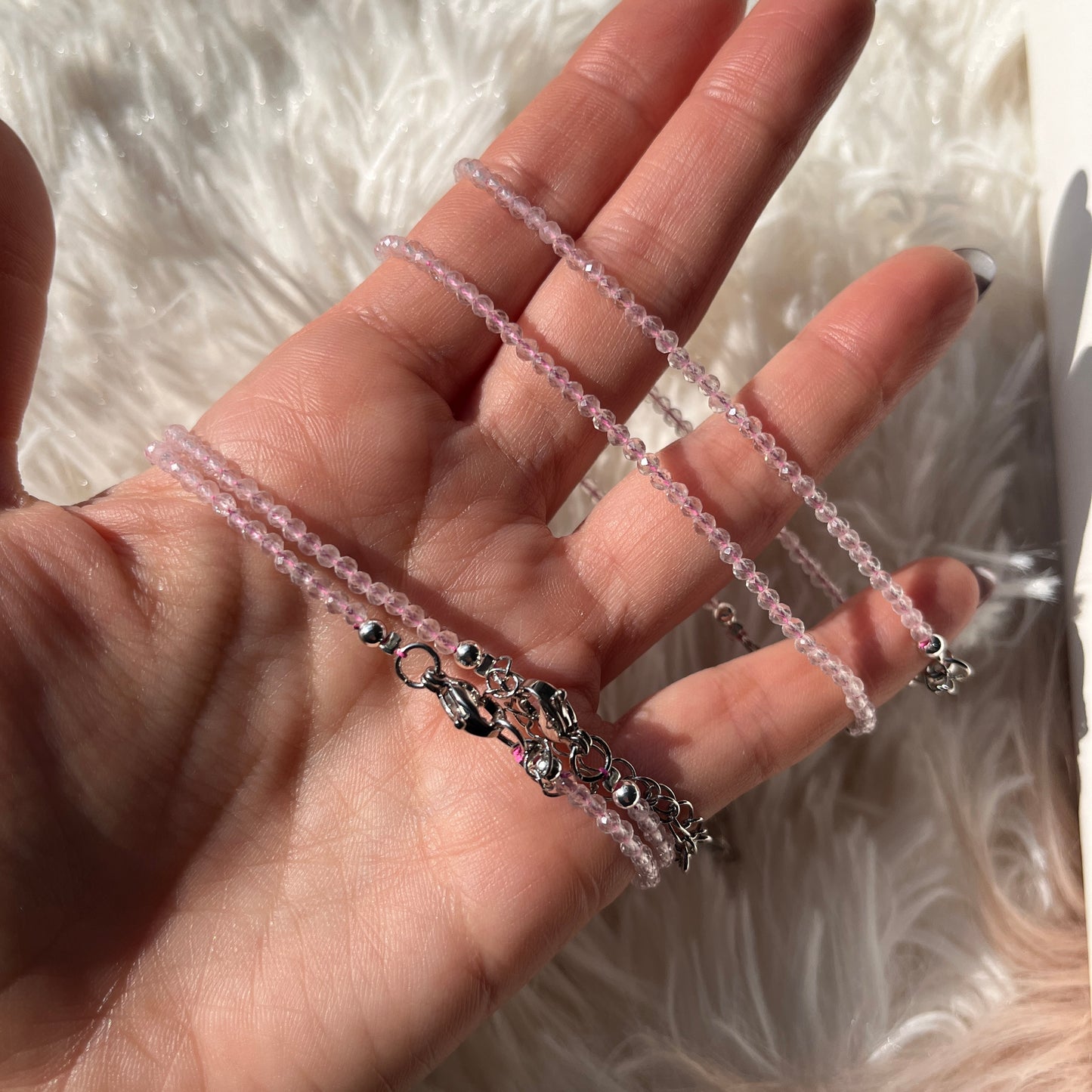 Bracciale in Quarzo Rosa