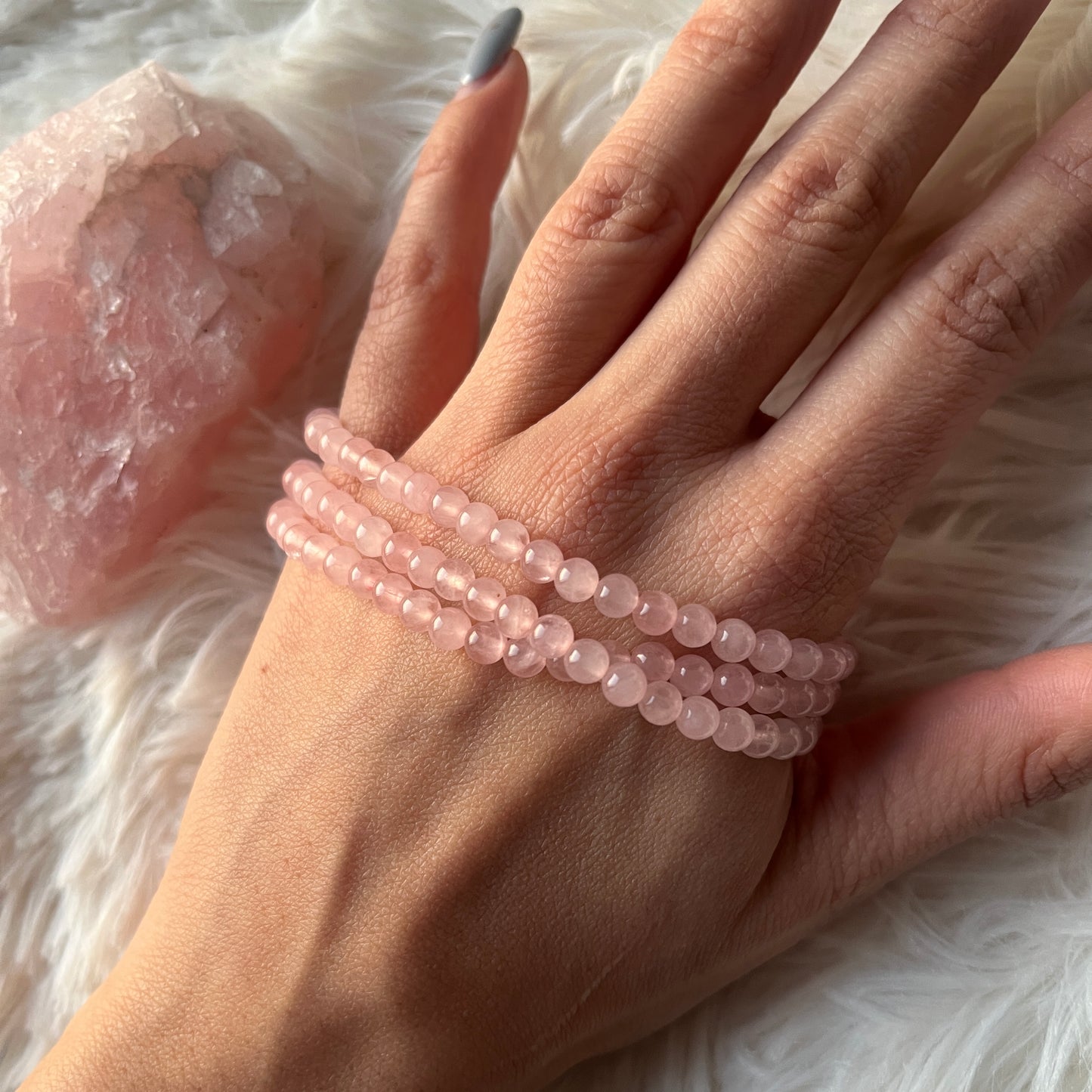 Bracciale in Quarzo Rosa