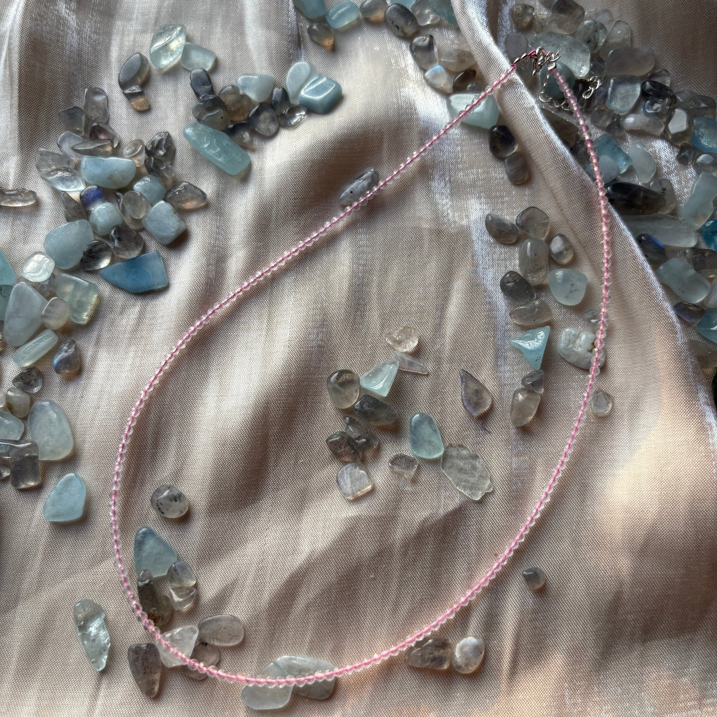 Collana in Quarzo Rosa 925