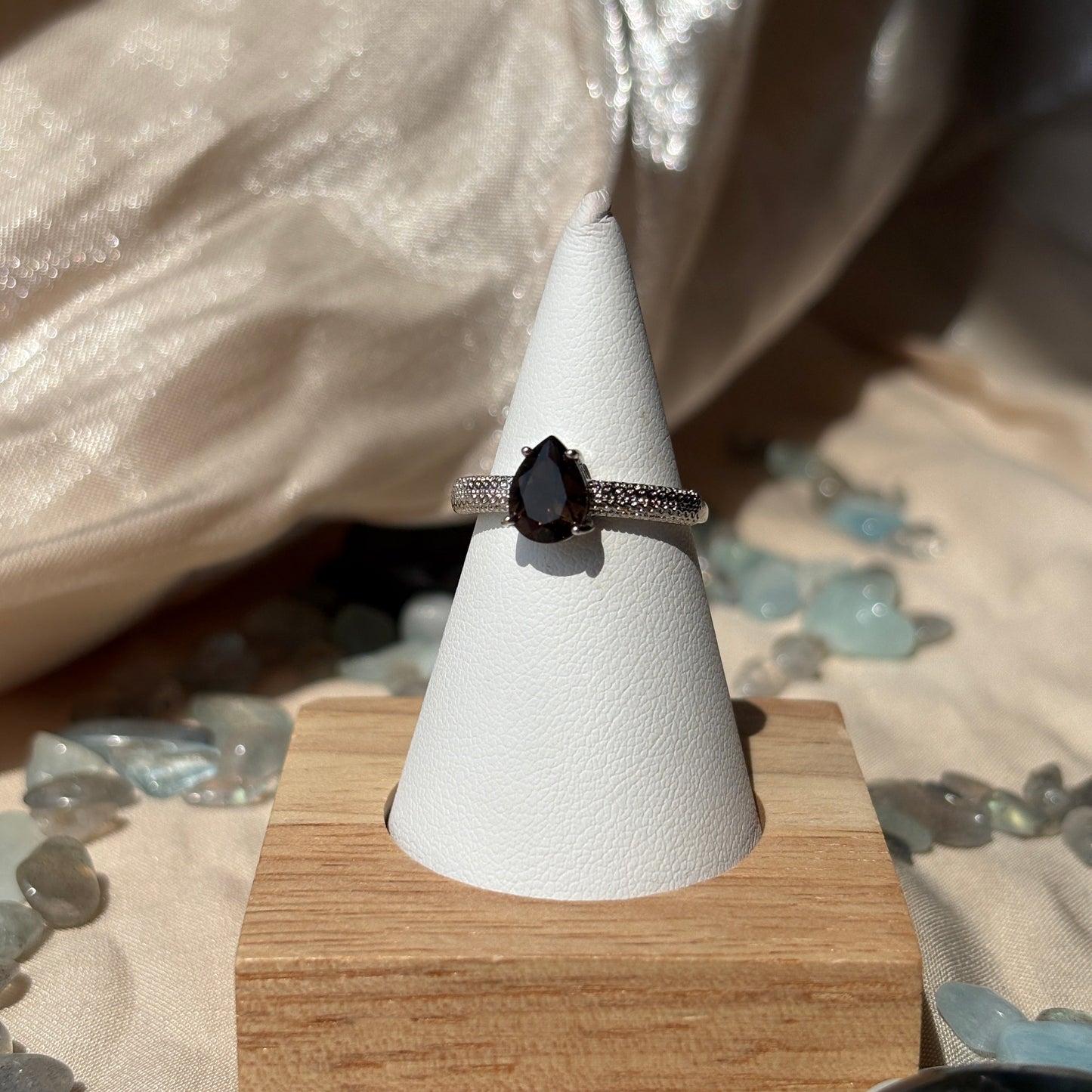 Anello con Quarzo Fumè