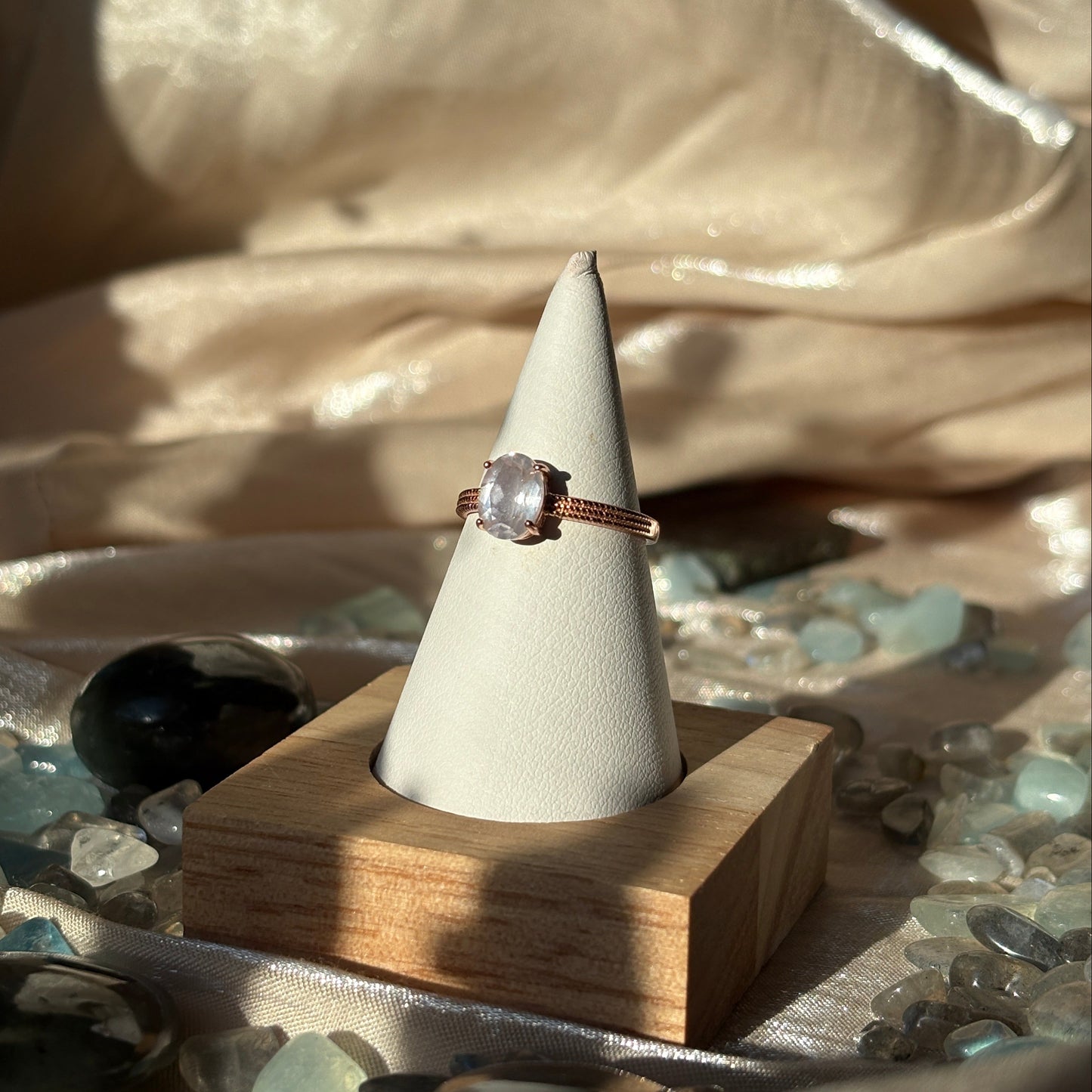 Anello con Quarzo rosa 925