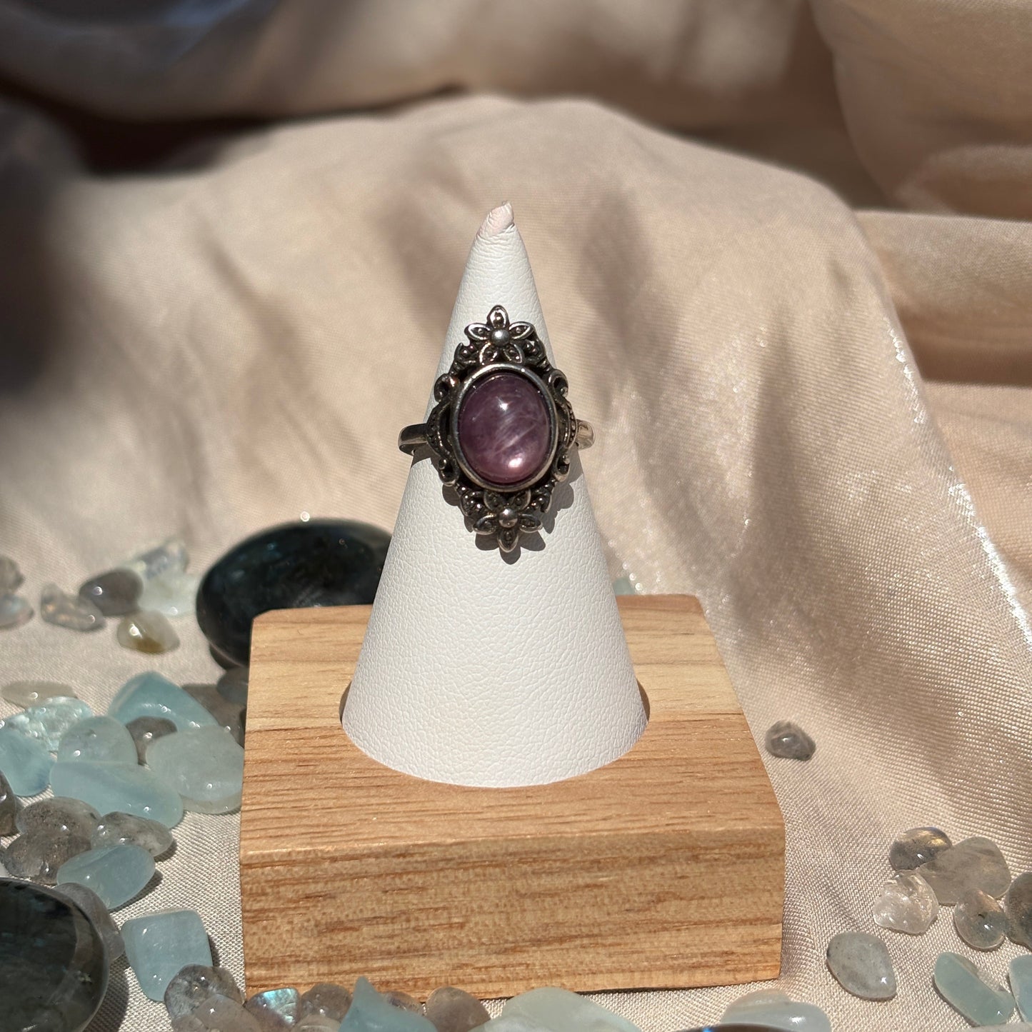 Anello con Lepidolite
