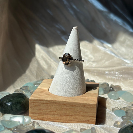Anello con Quarzo Fumè 925