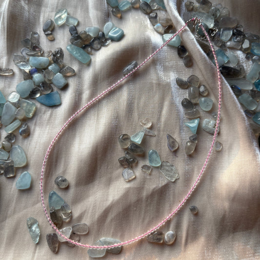 Collana in Quarzo Rosa 925
