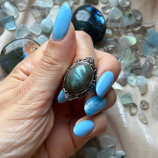Anello con Labradorite