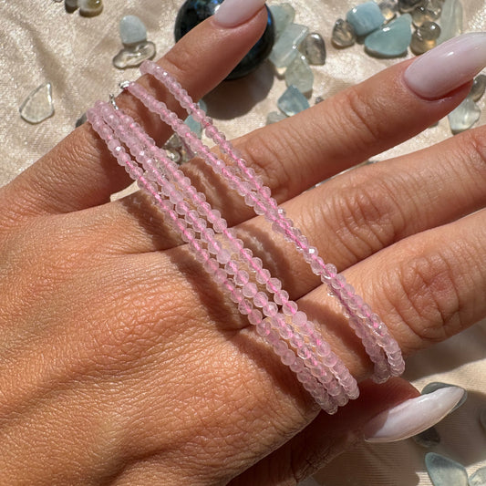 Bracciale in Quarzo Rosa 925