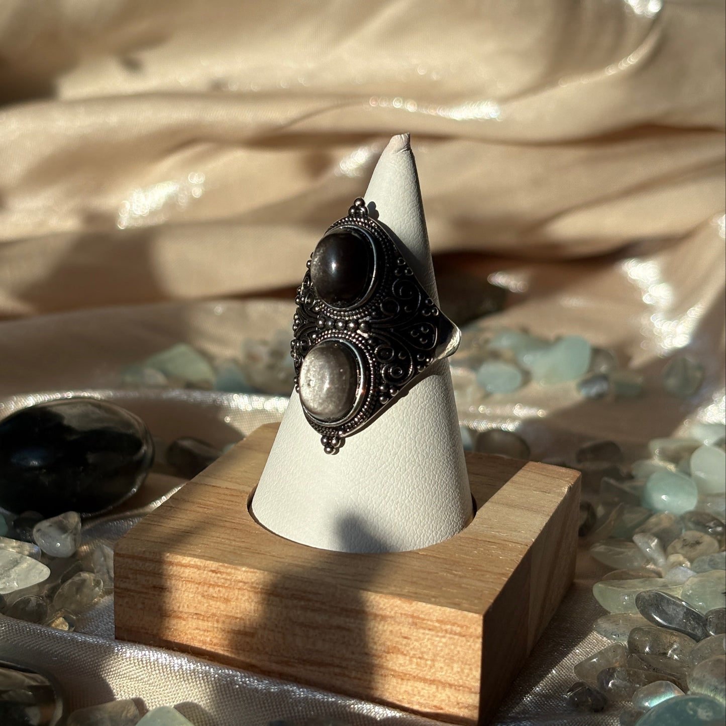 Anello con Ossidiana Argento